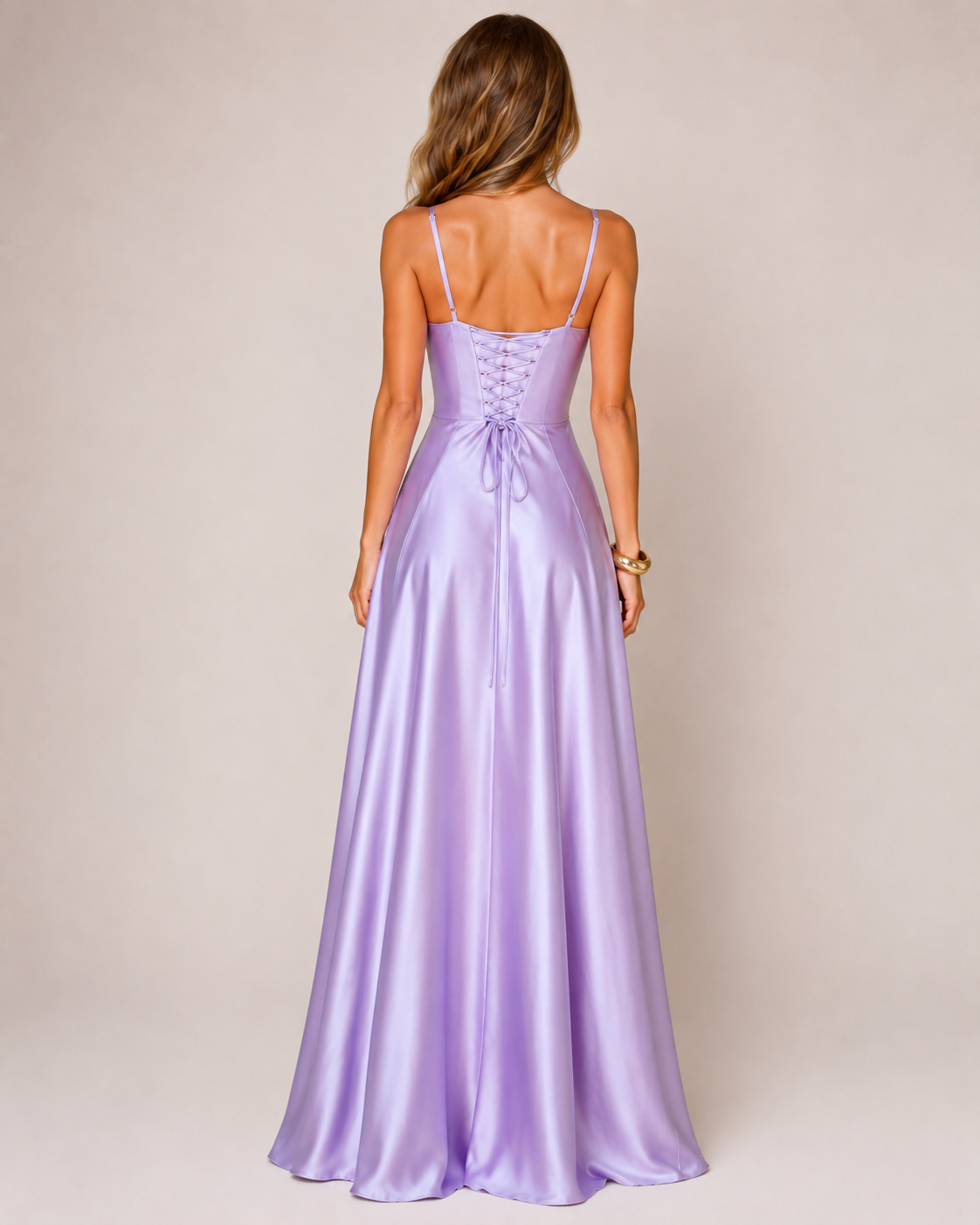 Elowen Lilac Satin Maxi Dress