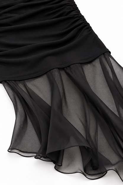 Noelle Strapless Sheer Maxi Dress