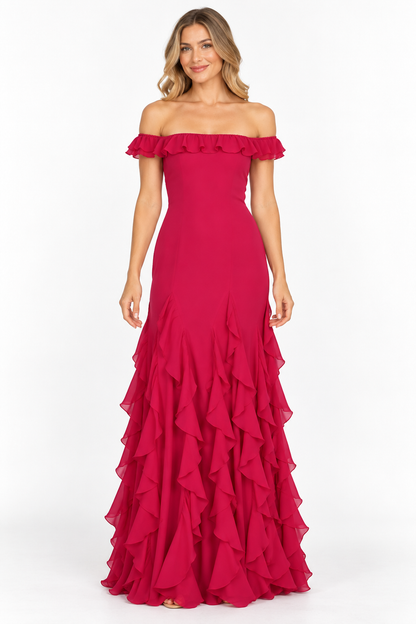 Rosalia Off-Shoulder Ruffle Maxi Dress