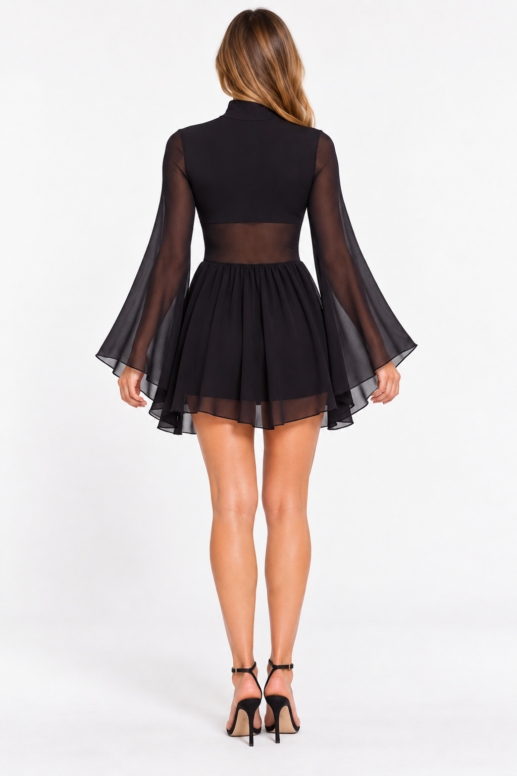 Elara Bell-Sleeve Mini Dress