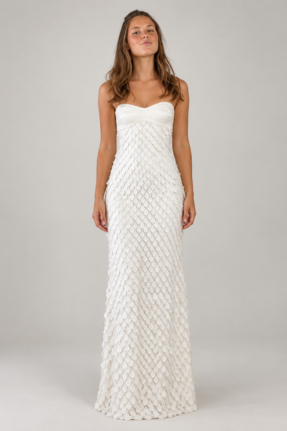 Aurelia Ivory Petal Maxi Dress