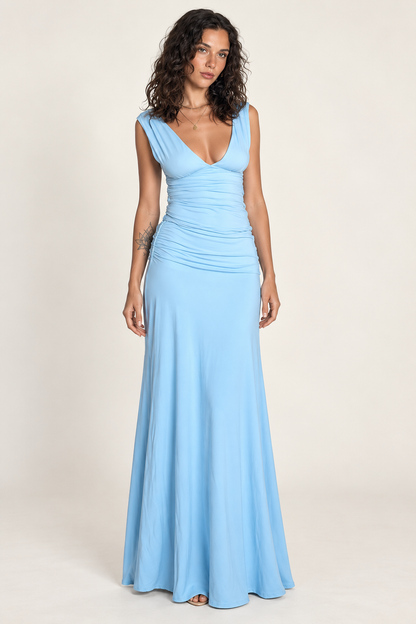 Azure Muse Ruched Maxi Set