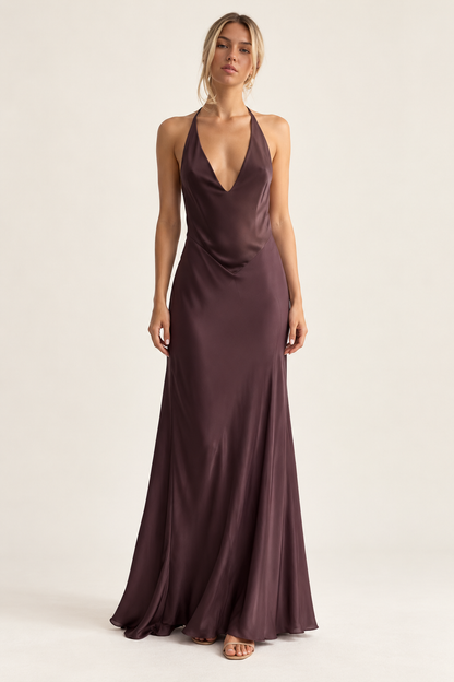 Sable Muse Halter Maxi Dress