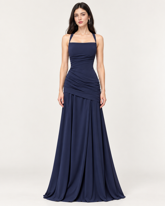 SOLENNE | Ruched Corset Maxi Dress