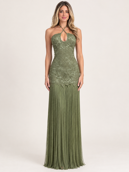 Arden Lace Fringe Maxi Dress