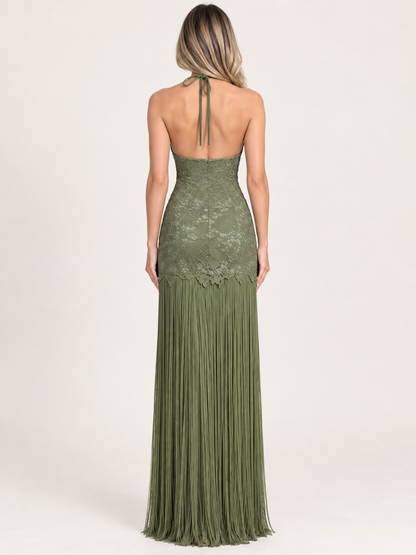 Arden Lace Fringe Maxi Dress