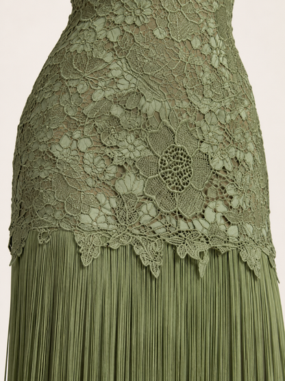 Arden Lace Fringe Maxi Dress