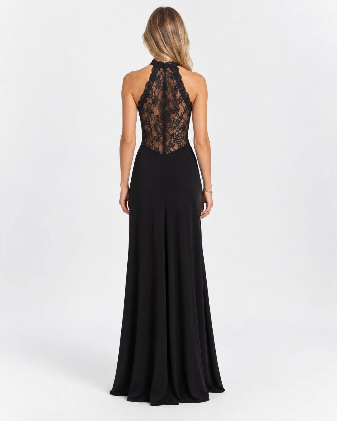 Virelle Lace Halter Maxi Dress