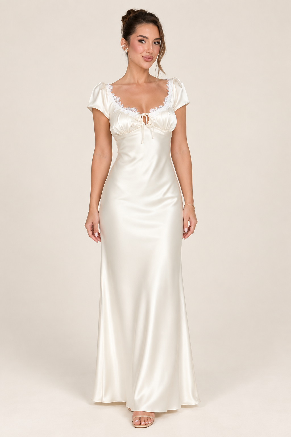 ODETTE Lace Trim Maxi Dress