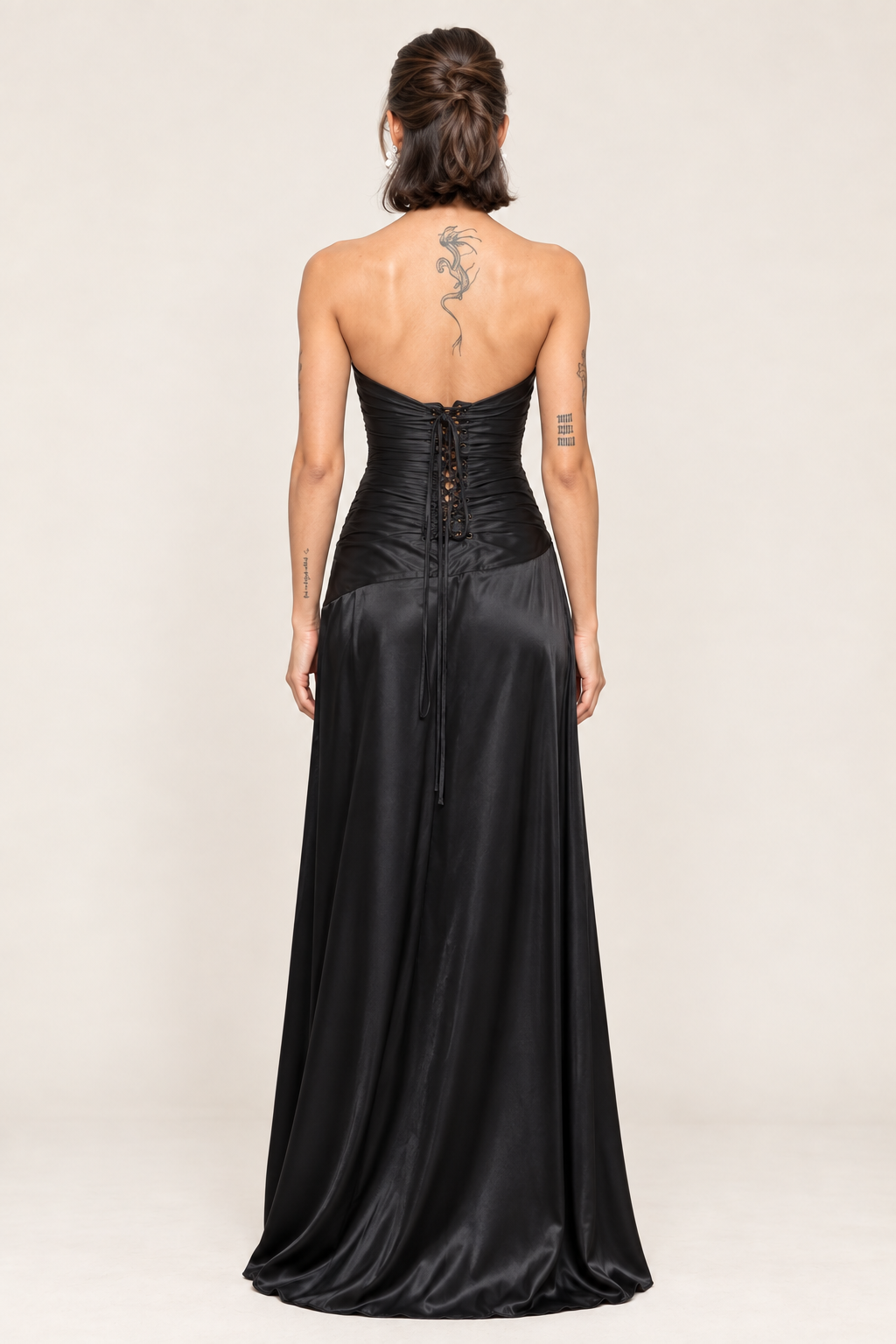 Odette Satin Cape Maxi Dress