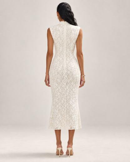 Élodie Ivory Lace Midi Dress