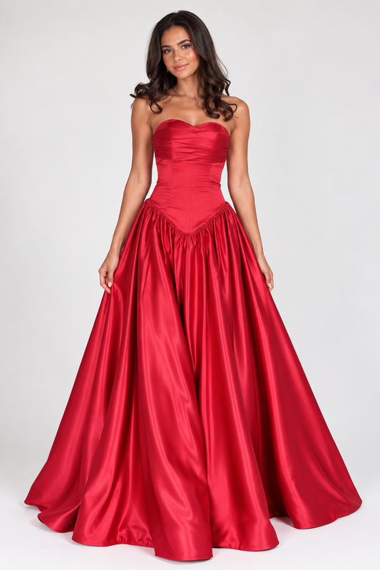 Celestia Satin Corset Maxi Dress