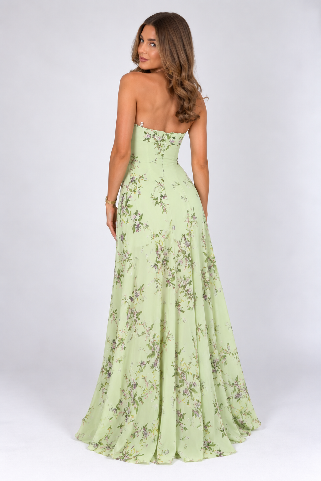 Liora Floral Strapless Maxi Dress