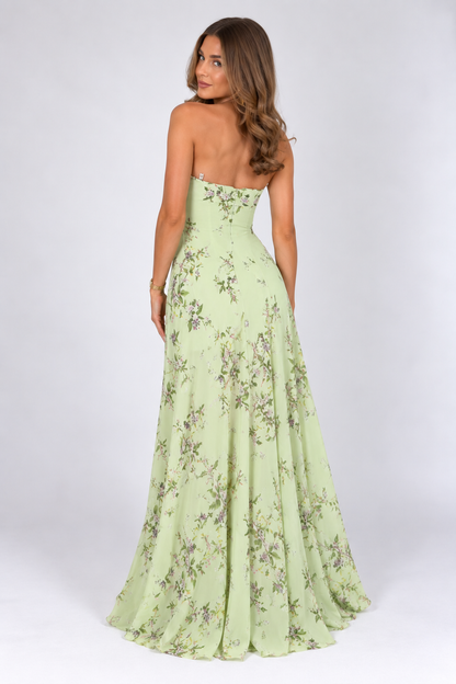 Liora Floral Strapless Maxi Dress