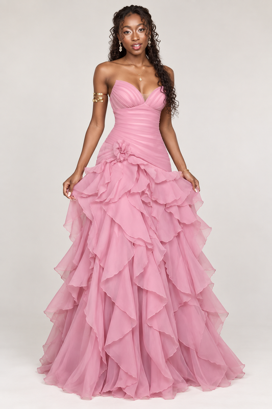 Amorette Ruffle Maxi Dress