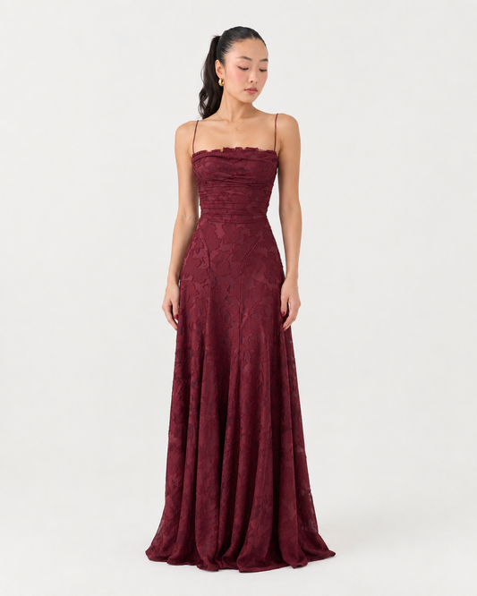 Marcelline Lace-Up Maxi Dress