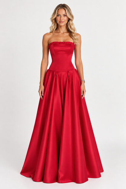 Valencia – Corset Satin Maxi Dress