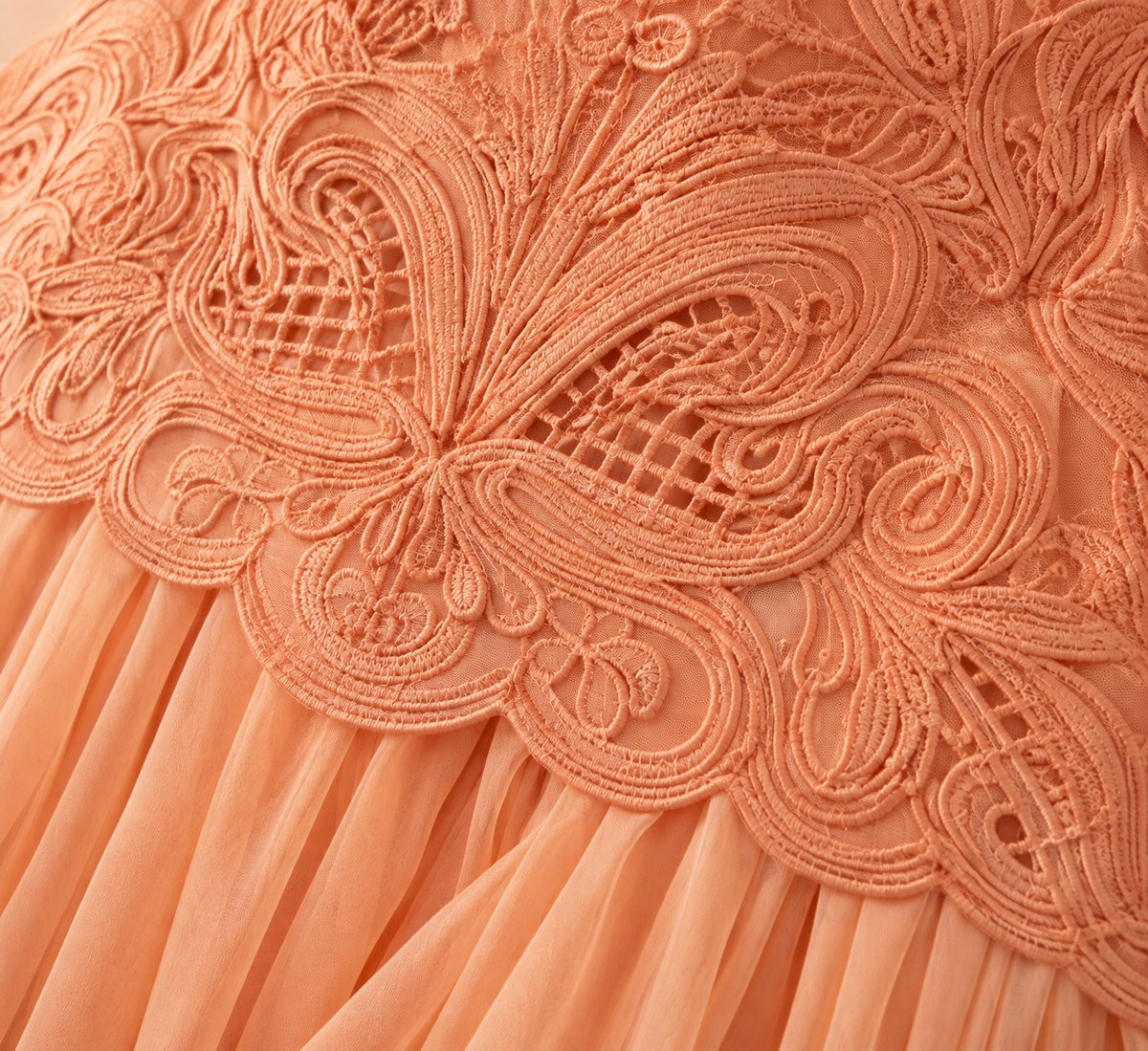 Solenne Lace Pleated Maxi Dress