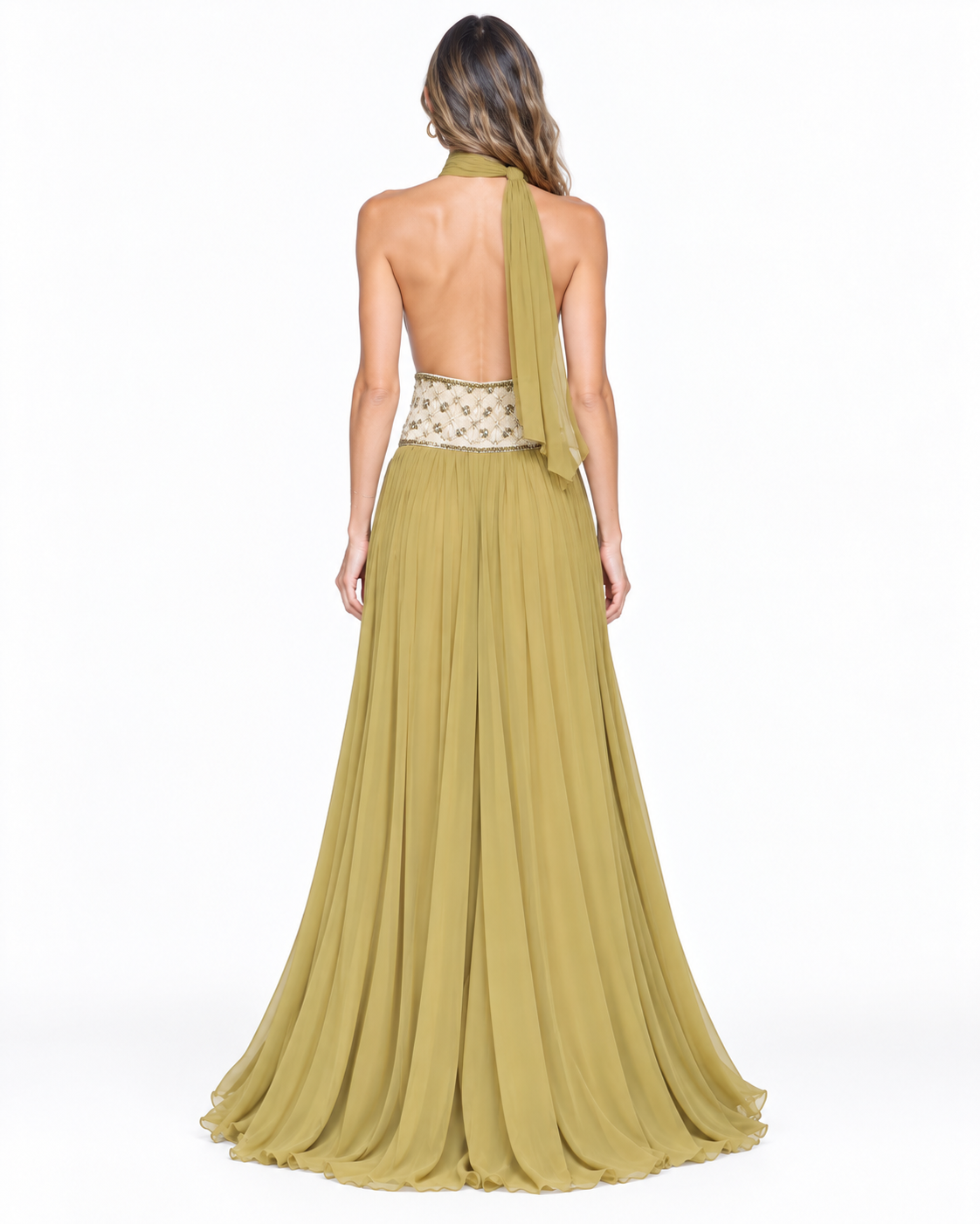 Amaris Embellished Halter Maxi Dress