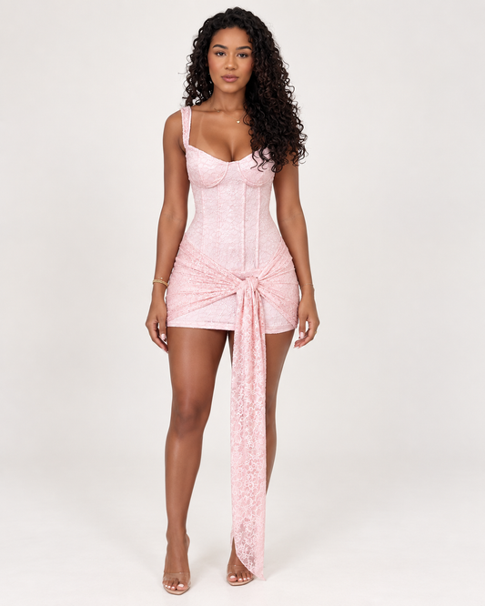 Solenne Lace Corset Mini Dress