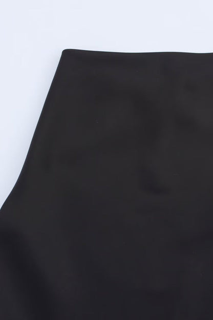 Noir Satin Slip Mini Dress